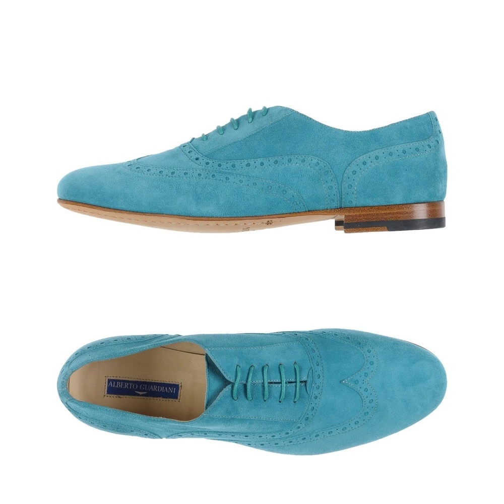 ALBERTO GUARDIANI Turquoise Women Laced -37 5 Flat